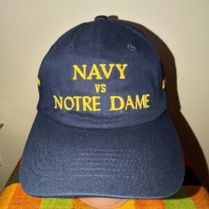 Navy vs Notre Dame Dd-946 Embroidered Strapback Hat Cap Rare HTF